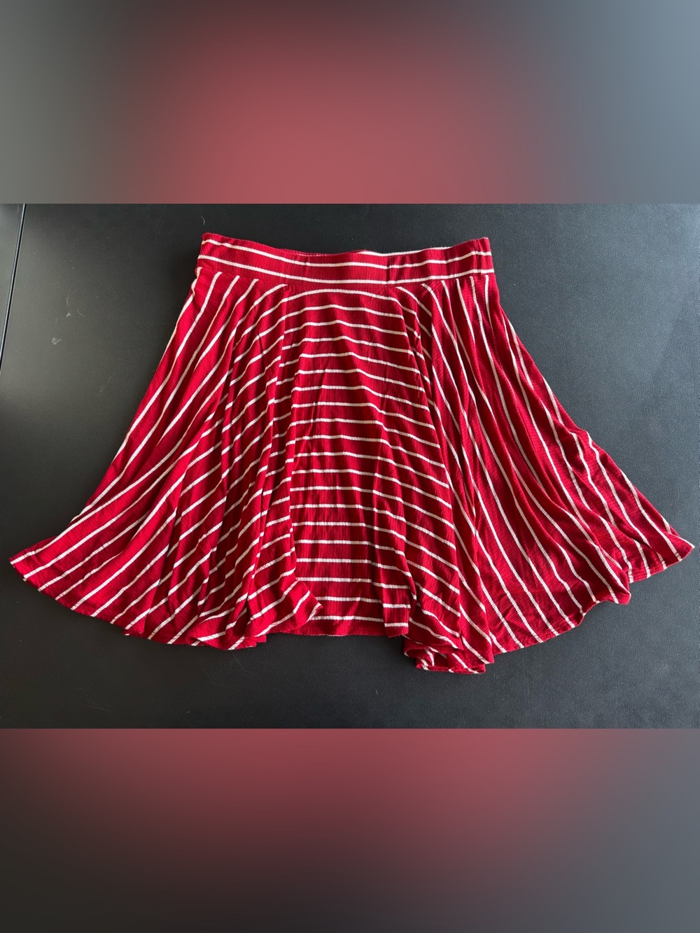 Charlotte Russe Red and White Striped Skater Skirt
